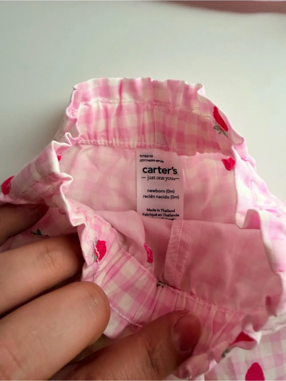 Carter’s just one you baby girls strawberry shirt and shorts set | newborn